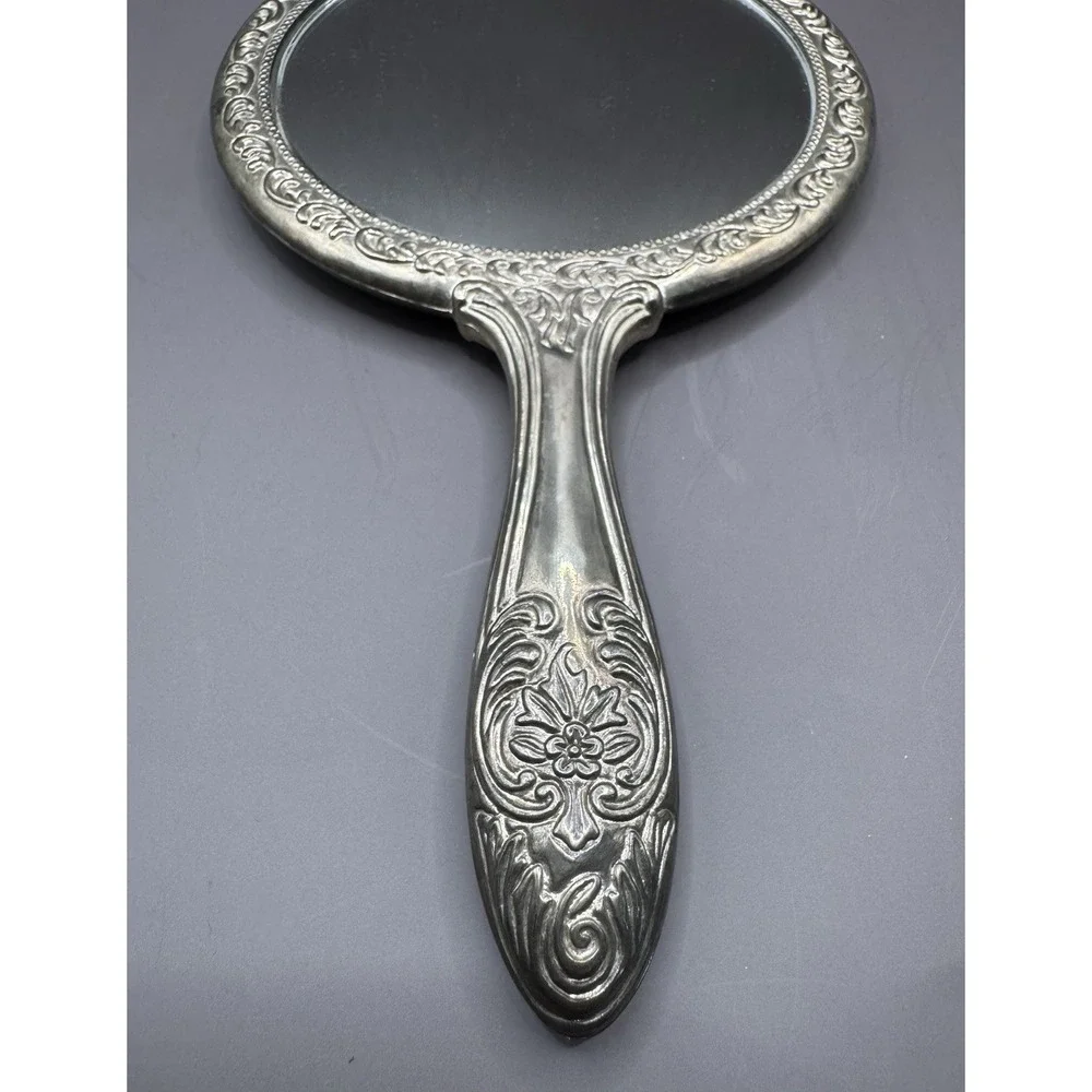 Vintage 3 Piece Silver Plated Vanity Set Ornate Heavy Hand Mirror Comb & Brush
